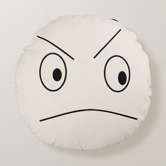 Grapny Angry Happy Reversible Rond Kussen (Voorkant)