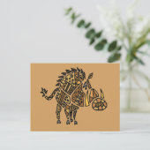 Grapny Artistic Warthog Abstracte Kunst Briefkaart (Staand voorkant)