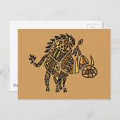 Grapny Artistic Warthog Abstracte Kunst Briefkaart (Voorkant / Achterkant)