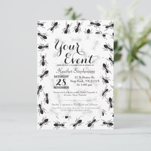 Grapny Black Ants Pattern Kaart (Staand voorkant)