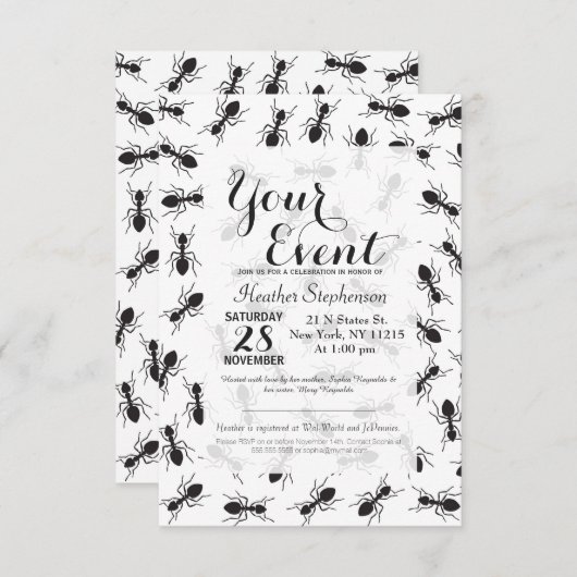 Grapny Black Ants Pattern Kaart (Voorkant / Achterkant)