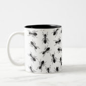 Grapny Black Ants Pattern Tweekleurige Koffiemok (Links)