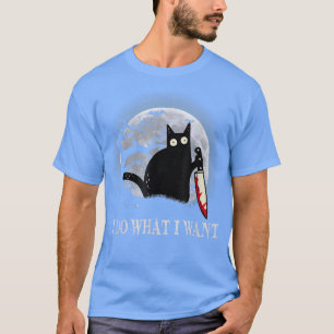 Grapny Black Cat ik doe wat ik wil dat Cat Scary H T-shirt