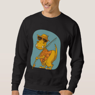 Grapny Fisherman Dinosaur Cartoon Design Trui
