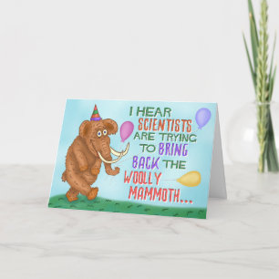 Grapny Happy Birthday Wooly Mammoth Joke Custom Kaart