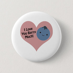 Grapny, ik hou van je Berry Much Cute Kawaii Blueb Ronde Button 5,7 Cm