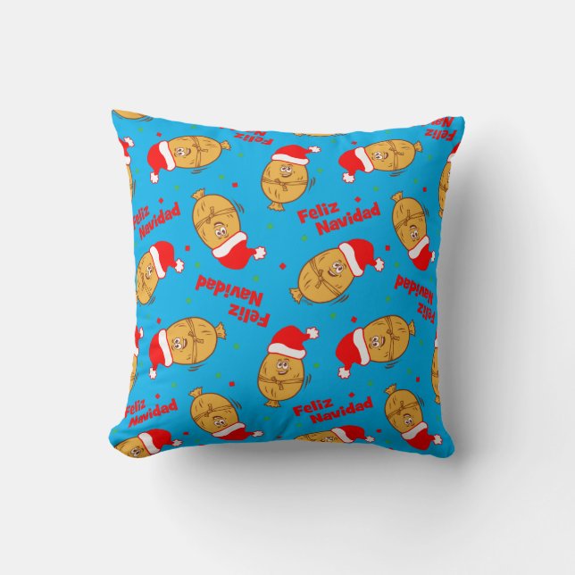 Grapny Kerstmis Tamales Pattern Kussen (Voorkant)