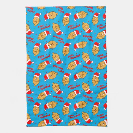 Grapny Kerstmis Tamales Pattern Theedoek (Verticaal)