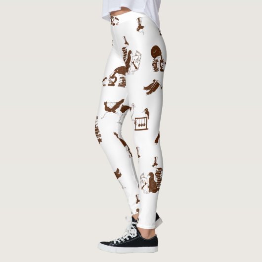 Grapny NZ vogelwetenschapspatroon Leggings (Links)