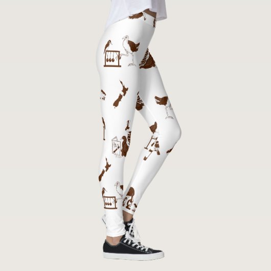 Grapny NZ vogelwetenschapspatroon Leggings (Rechts)