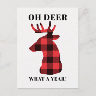 Grapny Oh Deer wat een jaar lumberjack kerst Feestdagenkaart