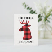 Grapny Oh Deer wat een jaar lumberjack kerst Feestdagenkaart (Staand voorkant)