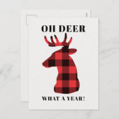 Grapny Oh Deer wat een jaar lumberjack kerst Feestdagenkaart (Voorkant / Achterkant)