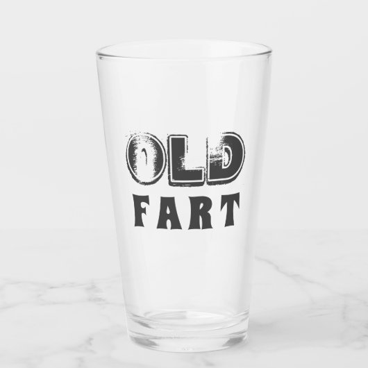 Grapny Old Fart Birthday Typography Beer Glas (Voorkant)
