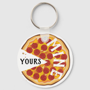 Grapny pepperoni pizza schattig sleutelhanger