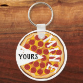 Grapny pepperoni pizza schattig sleutelhanger (Voorkant)