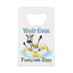 Grapny What Floats you Zebra Kredietkaart Flessenopener