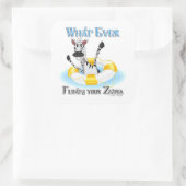 Grapny What Floats you Zebra Vierkante Sticker (Tas)