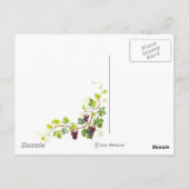 Grappe de raisin à l'aquarelle. Carte postale d'ar (Dos)