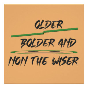 Grappenboodschap over leeftijdsbeelden en woorden perfect poster