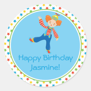 grappenmaker   Circusthema   Gepersonaliseerd Ronde Sticker