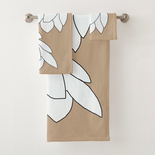 Grappes de feuilles blanches Cadeau marron (En situation)