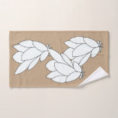 Grappes de feuilles blanches Cadeau marron (Serviette à main)