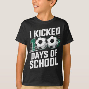 Grappig 100 dagen schoolvoetbalontwerp geschopt t-shirt