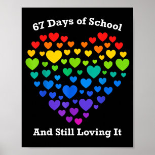 Grappig 100ste dag op school T-shirt leraar hart V Poster