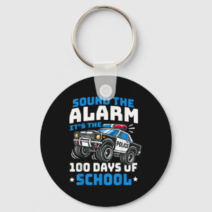 Grappig 100ste dag van de school politie auto 100 sleutelhanger