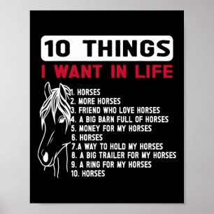 Grappig 10 dingen die ik wil in het leven Grappige Poster