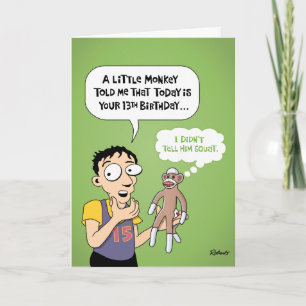 Grappig 13e verjaardag Wenskaart Kaart