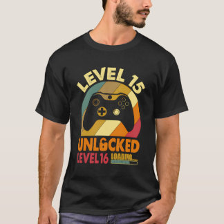 Grappig 15 jaar oud gamer  retro niveau 15 un t-shirt