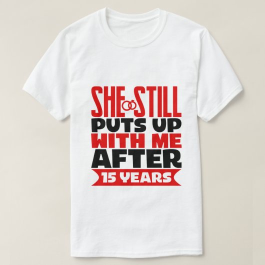 grappig 15e Jubileum Husband T-shirt (Design voorkant)