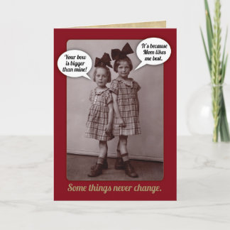 Grappig  1920s oudere zuster Birthday Card Kaart