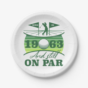 Grappig 1963 Golfer 60e verjaardag Papieren Bordje