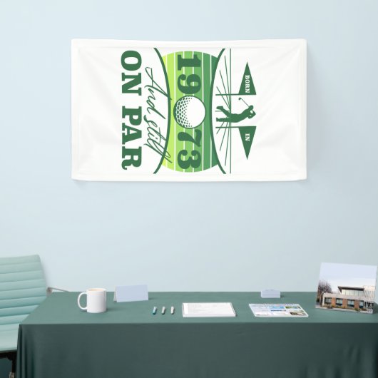 Grappig 1973 Golfer 50e verjaardag Spandoek (Beurs)