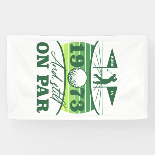 Grappig 1973 Golfer 50e verjaardag Spandoek (Horizontaal)