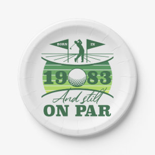 Grappig 1983 Golfer 40e verjaardag Papieren Bordje