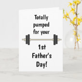 Grappig 1ste Vaderdag Kaart (Gele Bloem)