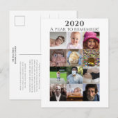 Grappig 2020 Een jaar om fotocollage te onthouden Briefkaart (Voorkant / Achterkant)