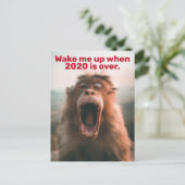 Grappig 2020 Quarantine — word me wakker als het v Briefkaart (Staand voorkant)