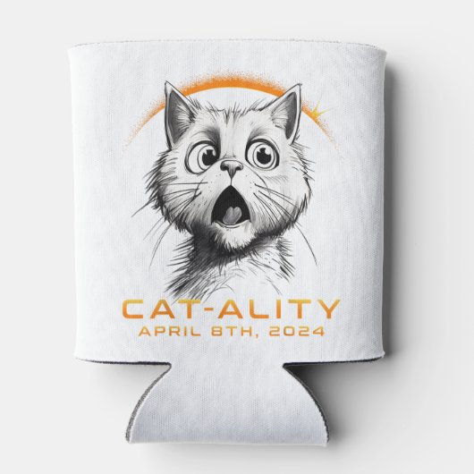 Grappig 2024 Solar Eclipse Cat-ality Totaal Solar Blikjeskoeler (Achterkant)