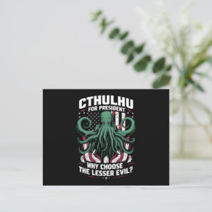 Grappig 2024 Verkiezingen Cthulhu voor President Briefkaart