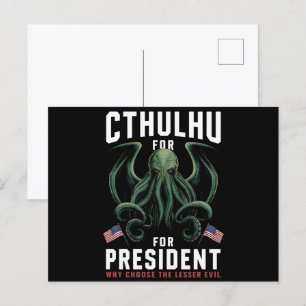 Grappig 2024 Verkiezingen Cthulhu voor President Briefkaart