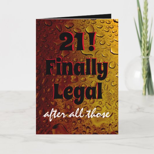 Grappig 21 Birthday Black Red "eindelijk legaal" b Kaart (Voorkant)