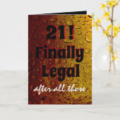 Grappig 21 Birthday Black Red "eindelijk legaal" b Kaart (Gele Bloem)