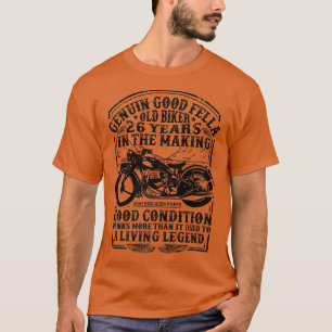 Grappig 26 jaar oude bioprek stijl klassieke motor t-shirt