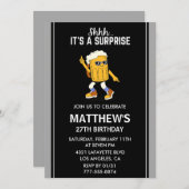 Grappig 27e verjaardag uitnodiging Beer Surprise P (Voorkant / Achterkant)