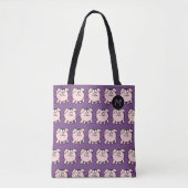 Grappig 2 Cartoon Pig Monogram Kies Kleur Canvas t Draagtas (Voorkant)